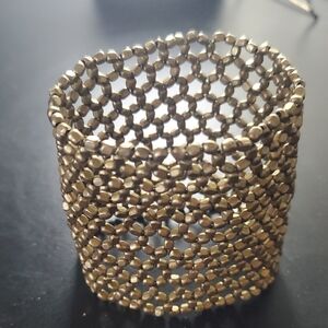 Gold Beaded Mesh Bracelet
